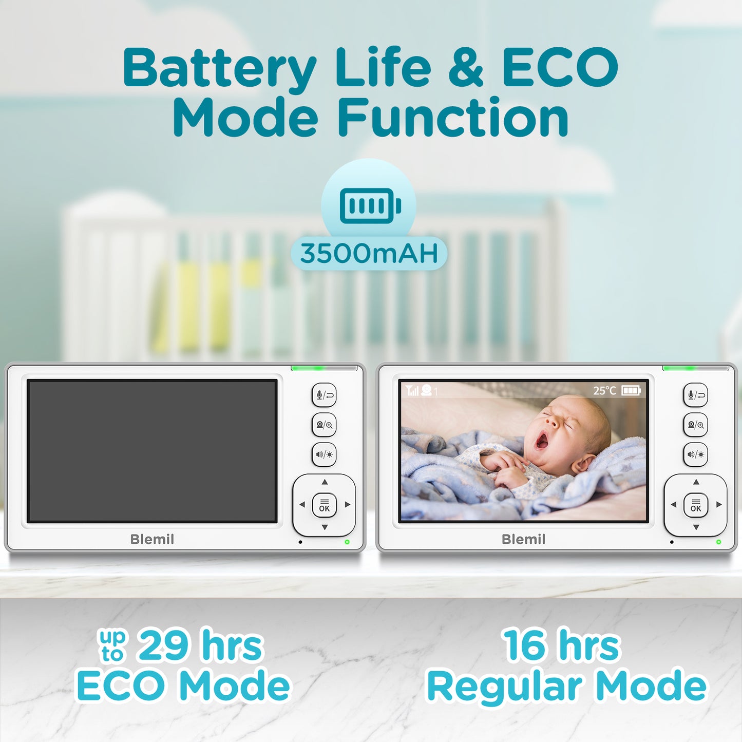 Blemil BL9046-2 Video Baby Monitor with two cameras