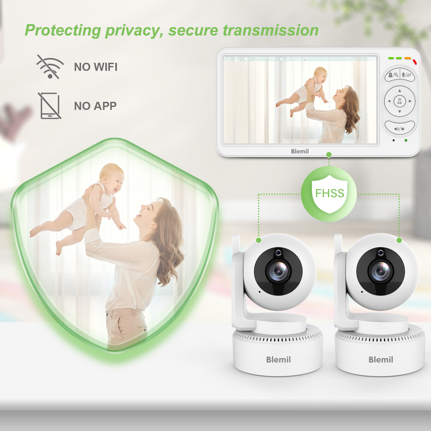 Blemil BL9064-2 Video Baby Monitor with two cameras