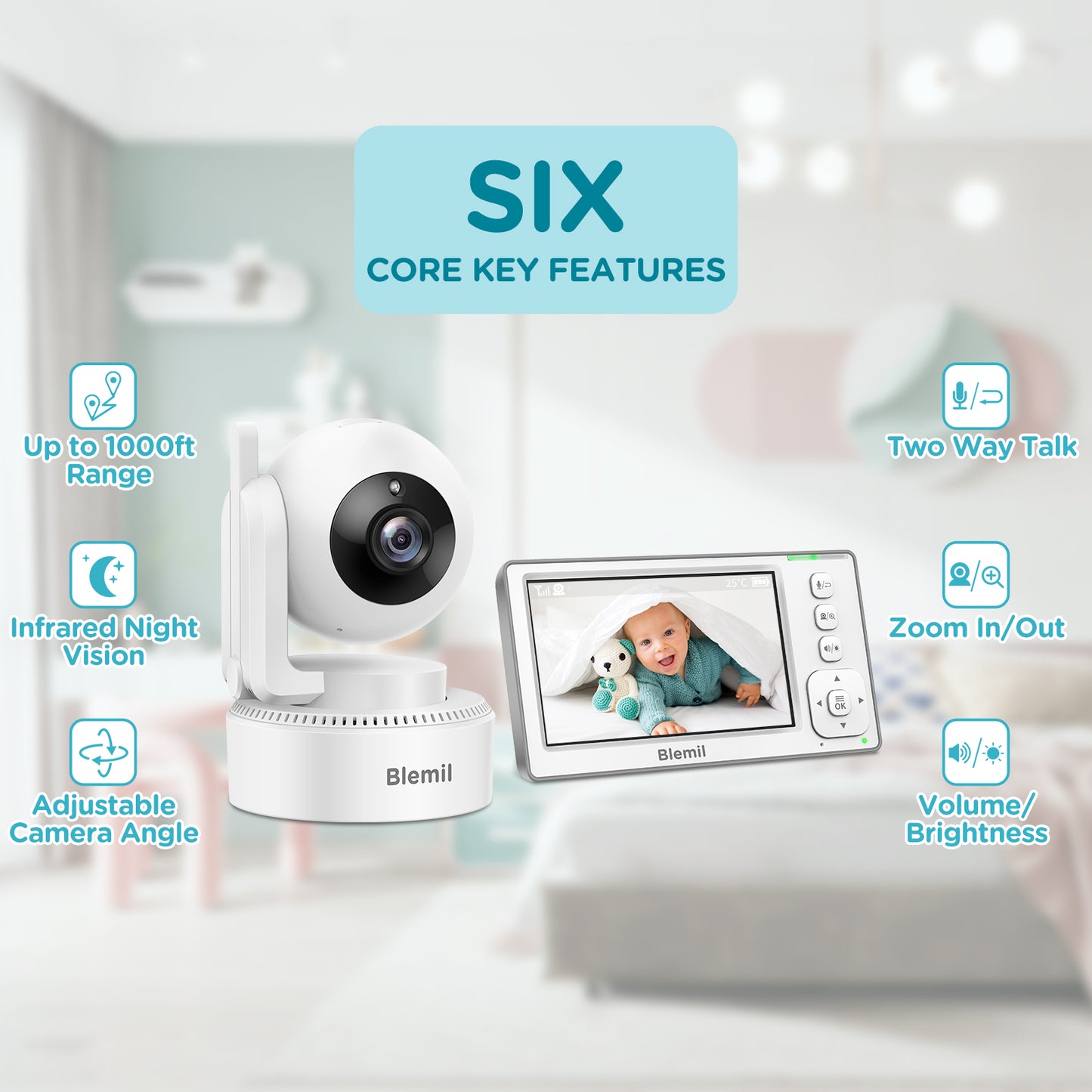 Blemil BL9046-2 Video Baby Monitor with two cameras