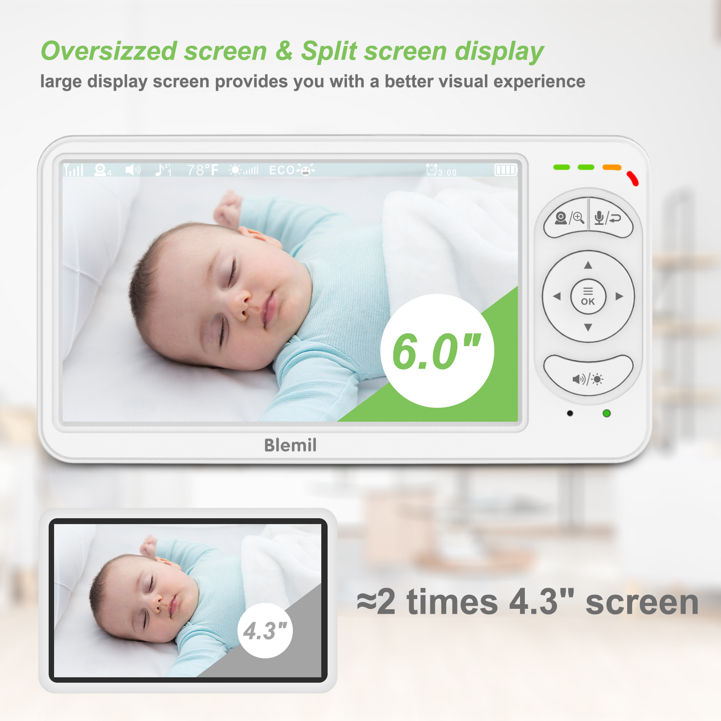 Blemil BL9064-2 Video Baby Monitor with two cameras